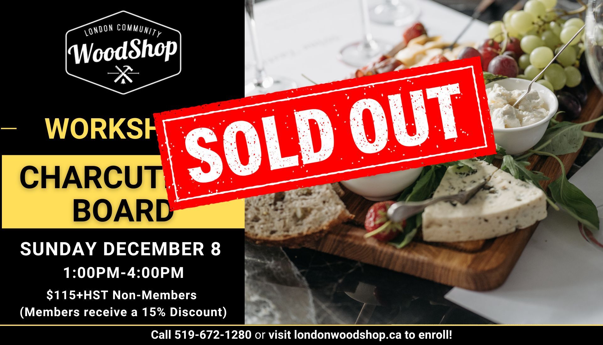 Charcuterie Board Workshop Dec 8 - Sold out!